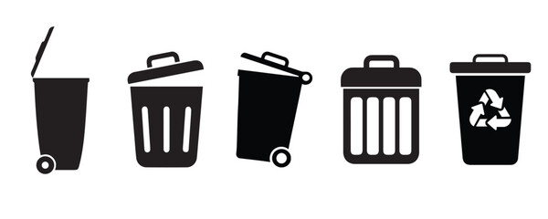 recycle bin icon set