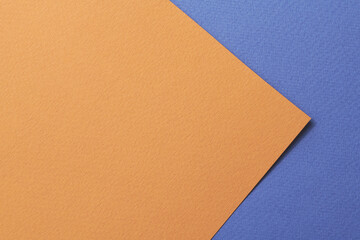 Rough kraft paper background, paper texture orange blue colors. Mockup with copy space for text
