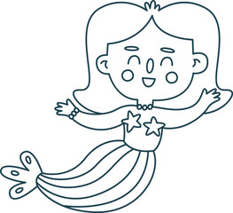 Happy Mermaid Doodle