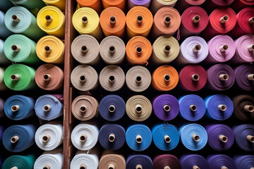 Cotton fashion textile design material market shop fabric colorful clothes store