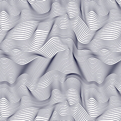 Black abstract waves on white background