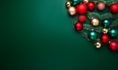 Christmas background. Festive decoration on the Christmas tree. New Year. Selective focus Holiday