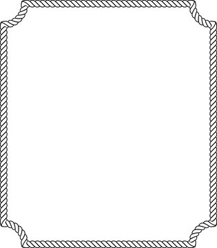 black white rectangle vintage rope frame with copy space