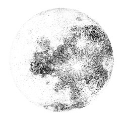 Dotwork stippling full moon vector illustration © WhataWin