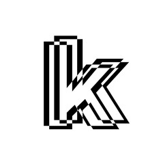 K brand name initial letter illustrative icon.