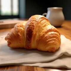 freshly baked delicious croissant 