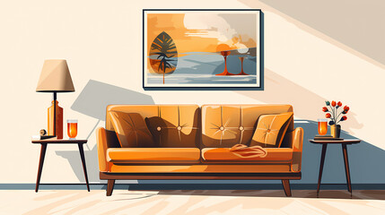 Couch And A Painting On The Wall