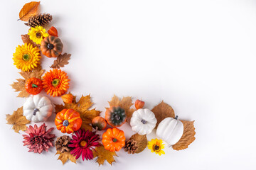 Autumn holidays and sale background. Thanksgiving Day greetings card. Multi-colored pumpkins,...