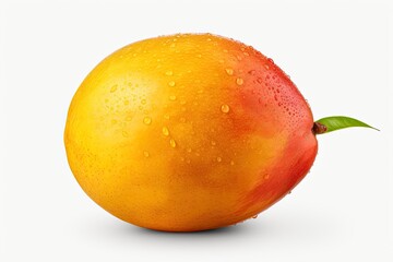 Fresh delicious sweet mangoes with water drops. Generative AI