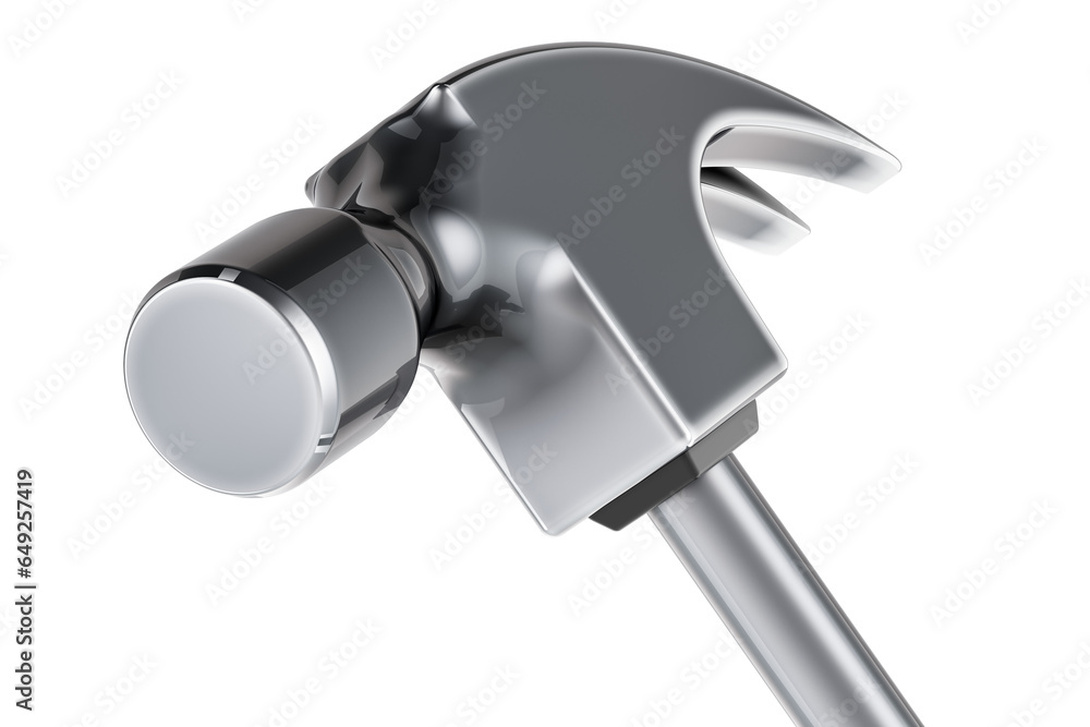 Poster claw hammer, closeup. 3d rendering isolated on transparent background