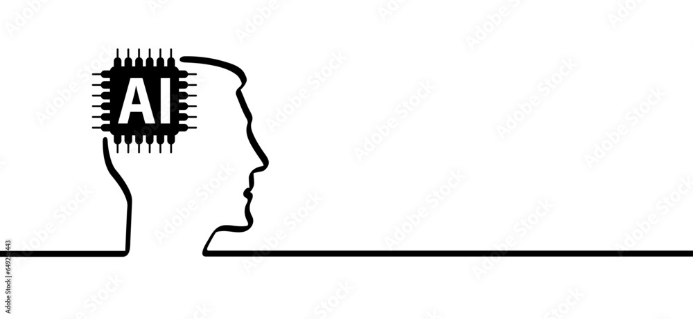 Poster artificial intelligence ai pictogram. technology related to artificial intelligence, computers and s