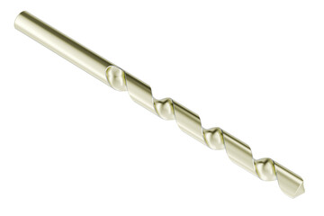 One drill bit, 3D rendering isolated on transparent background