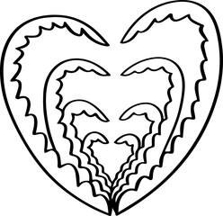 hand drawn heart icon.