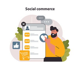 Social media commerce. E-commerce platform. Brand