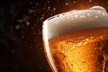 Closeup of a Beer pint. Generative Ai