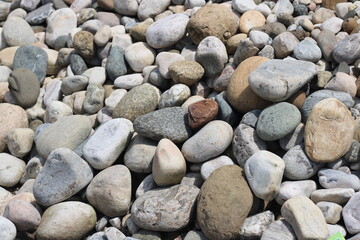 Fototapeta na wymiar Colorful stone in the river side