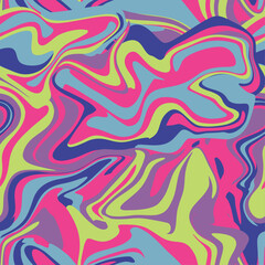 abstract modern retro psychedelic swirl seamless pattern