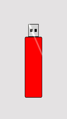 USB flash drive or Pen drive abstract illustration in vertical high resolution. Pen drive icon illustration.