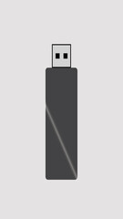 USB flash drive or Pen drive abstract illustration in vertical high resolution. Pen drive icon illustration.