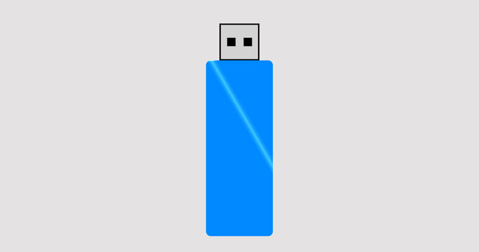 USB flash drive or Pen drive abstract illustration in high resolution. Pen drive icon illustration.