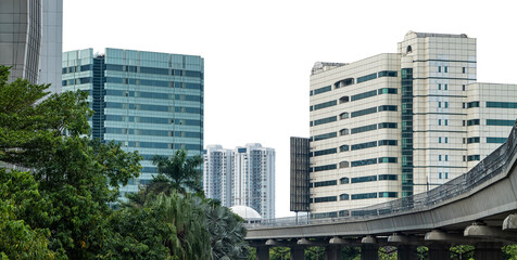 skyscrapers in downtown city. city building landscape. many high building is like city landmark of jakarta amazing for design or brochure or company profile. High building transparent. Cityscape