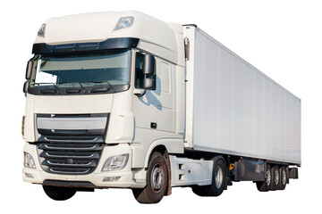 New large white cargo truck