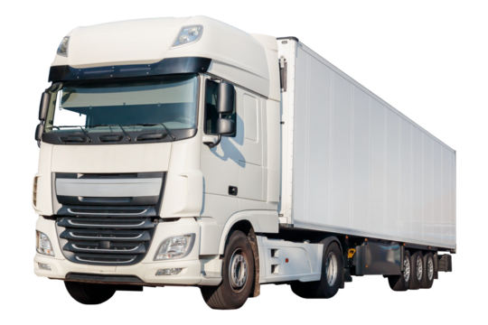 New large white cargo truck