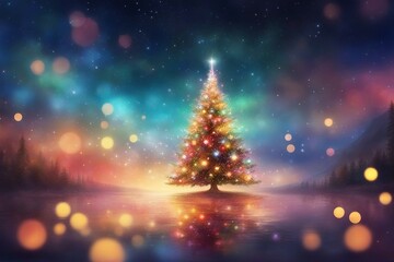 Fantasy christmas tree with lights