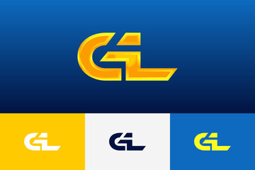 GL Initial Modern Logo Gradient Template for Business Identity