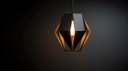 Minimalist pendant lamp, distinguished by its clean and simple geometric design. Contemporary lighting, versatile decor, understated sophistication. Generated by AI.