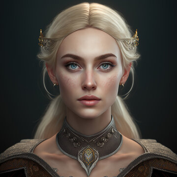 Ancient blond princess in a mediavel costume