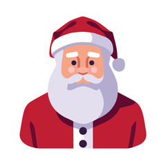 Santa claus vector illustration, flat santa clauss christmas avatar icon vector art isolated on a white background