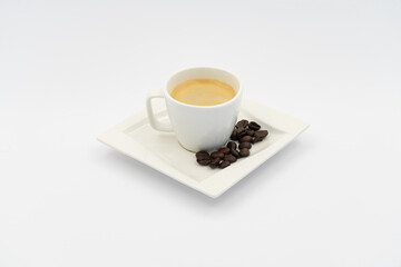 cup of coffee and beans