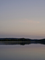 Fototapeta na wymiar Einafjorden Lake, Toten, Norway, at dusk.