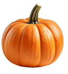 Obraz premium Orange pumpkin isolated on the transparent background PNG. AI generative. 
