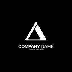 Luxury triangle logo. Letter a logo.