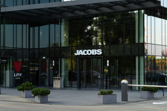 Jacobs Center Krak&oacute;w office building on Marii Konopnickiej 31 street in Cracow. Corporate business centre with Jacobs company logo sign on September 12, 2023 in Krakow, Poland.