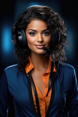 A beautiful businesswoman - call center style 