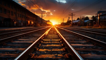 Obraz premium Railroad, generative ai