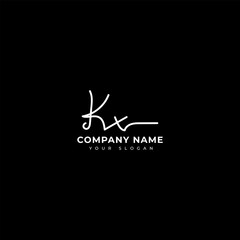 Kx Initial signature logo vector design