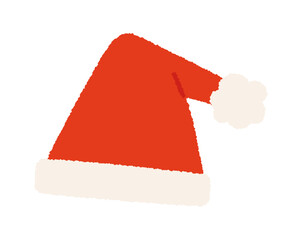 サンタクロースの帽子の手書きベクターイラスト／クリスマス