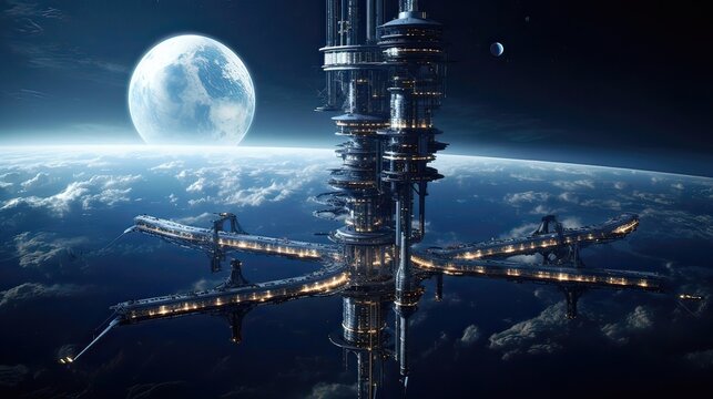 Interstellar logistics, colony resupply, deep space cargo, spacefaring civilization. Generated by AI.