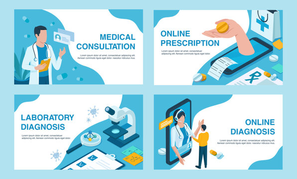 Online health care, doctors consultation, pharmacy and diagnostics .