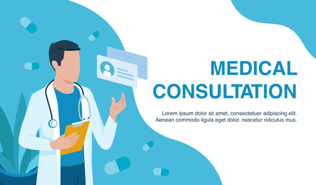 Medical consultation, health care banner concept