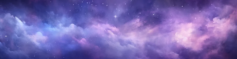 Foto op Canvas galaxy wallpaper in dark purples banner © Hatia
