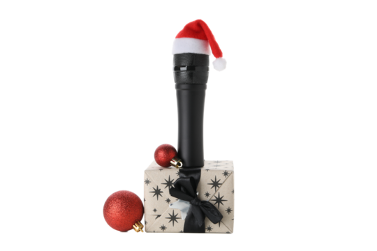 PNG, Concept of karaoke New Year party, isolated on white background