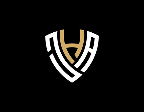 JHA creative letter shield logo design vector icon illustration