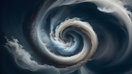 An evocative visual representation of anxiety, featuring a swirling, turbulent vortex. Objects and thoughts are caught in its powerful grasp, conveying the feeling of being overwhelmed - generative ai - obrazy, fototapety, plakaty