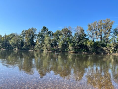 Zibel, beach at Kupa river in Sisak, Croatia