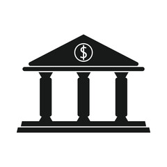 bank icon vector in flat style